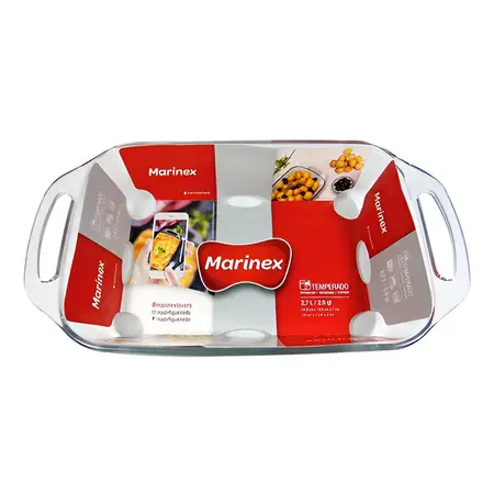 Fuente Asadera Rectangular Vidrio Marinex Seletta 2,7ltrs Color Transparente