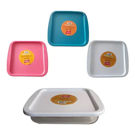 Fuente Marinex Asadera Cuadrada Vidrio Templ C/ Tapa 1,8 Lts Color Al Azar