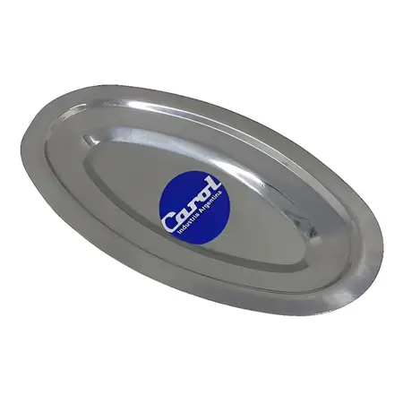 Fuente Oval Doble Bajada Acero Inoxidable Carol 21x12 Cm Color Plateado