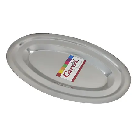 Fuente Oval Doble Bajada Acero Inoxidable Carol 23,5x15 Cm