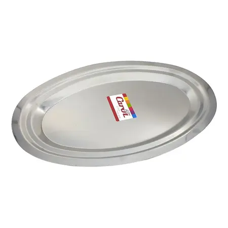 Fuente Oval Doble Bajada Acero Inoxidable Carol 38x26cm