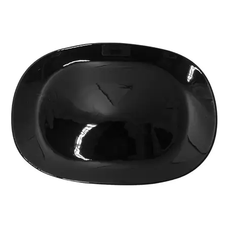 Fuente Oval Grande 31x22cm Vidrio Templado Resistente X1 Un. - Negro