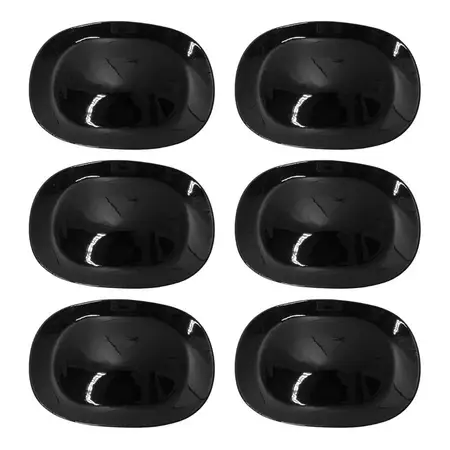 Fuente Oval Grande 31x22cm Vidrio Templado Resistente X6 Un. Negro