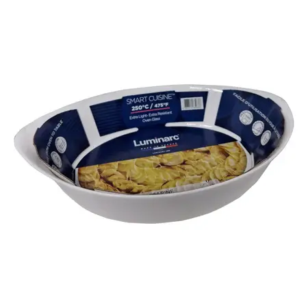 Fuente Oval Luminarc Smart Cuisine Vidrio Templado 32x20cm Blanco