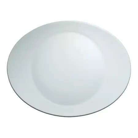 Fuente Ovalada Vidrio Opalino 31x25 Grande Resistente X1 Uni Blanco