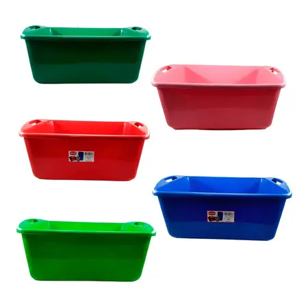 Fuenton Rectangular Plástico Colores 12 Litros Con Asas X1 U Color Al Azar