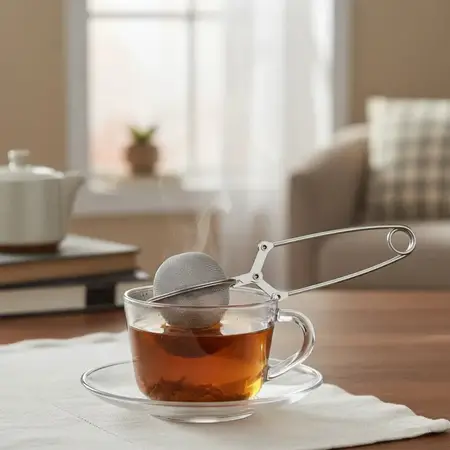 Infusor De Té Acero Inoxidable 14,7 Cm | Crystal Rock Plateado