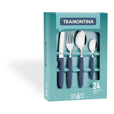 Ipanema Tramontina Cubiertos Tenedor Cuchillo Juego 24 Pzas 