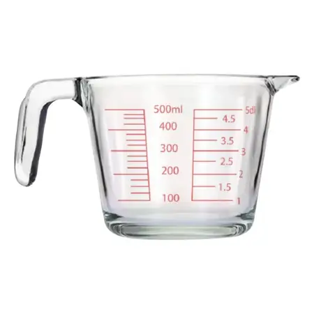 Jarra Medidora De Vidrio De 500 Ml Para Cocina Crystal Rock Transparente