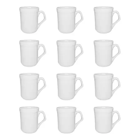 Jarrito Cafe Doble Pocillo Taza Porcelana Blanca X12 Uni. Blanco