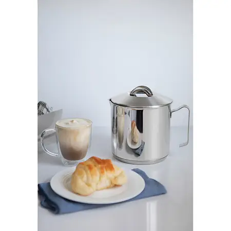 Jarro Hervidor Tramontina Solar Triple Fondo Con Tapa 14cm Color Plateado