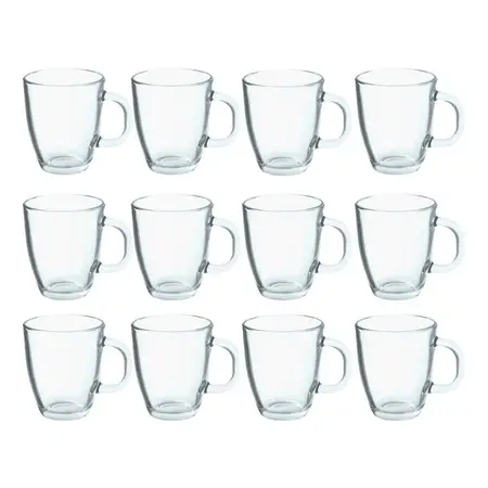 Jarro Mugg Amanecer Taza De Vidrio Té Café 370 Ml X 36 Tazón - Transparente