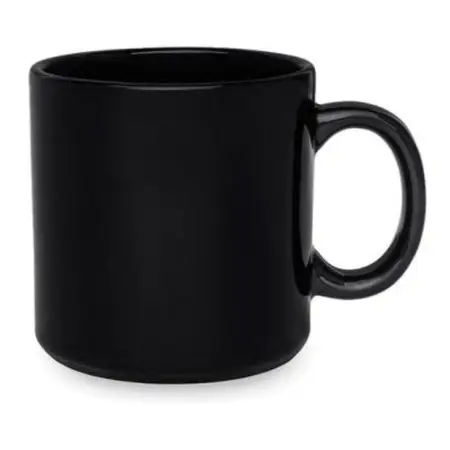 Jarro Taza Mug 360 Ml Cerámica Biona Con Asa Colores Negro
