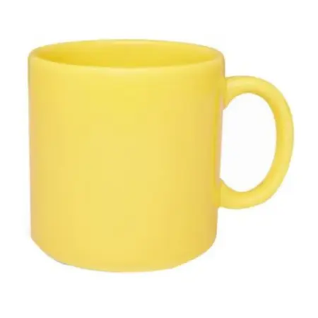 Jarro Taza Mugg 360 Ml Cerámica Biona Con Asa Colores X 6 Un Amarillo