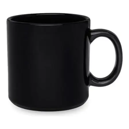 Jarro Taza Mugg 360 Ml Cerámica Biona Con Asa Colores X 6 Un Negro