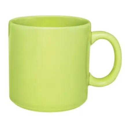 Jarro Taza Mugg 360 Ml Cerámica Biona Con Asa Colores X 6 Un Verde
