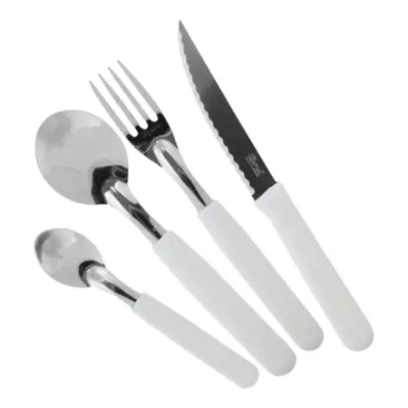 Juego Cubiertos Carol Mango Plástico Negro Acero Inox 12x4 U