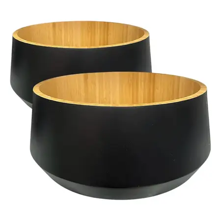 Juego De 2 Ensaladeras Bambu Carol Cocina Diseño | Carol Negro