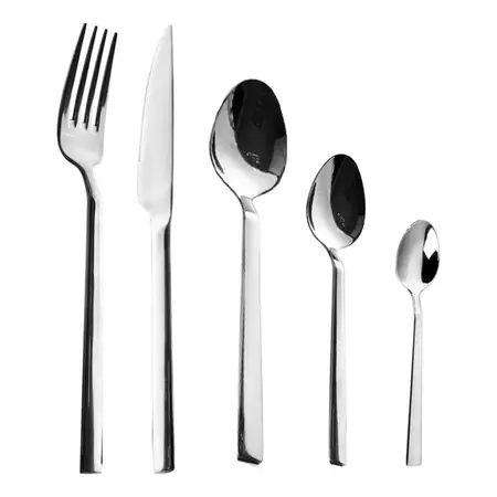 Juego De 30 Cubiertos Viena Silver Focus Acero Inox Larhaus Mesa