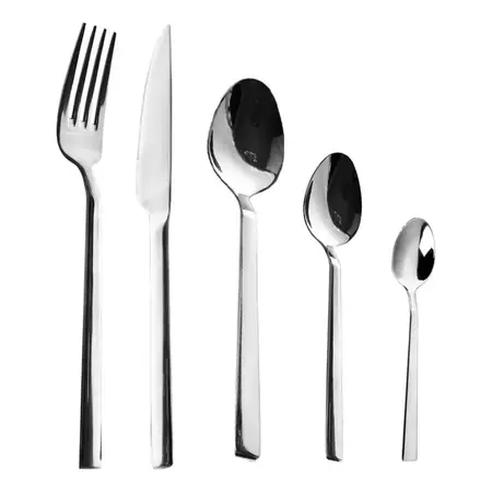 Juego De 30 Cubiertos Viena Silver Focus Acero Inox Larhaus Mesa