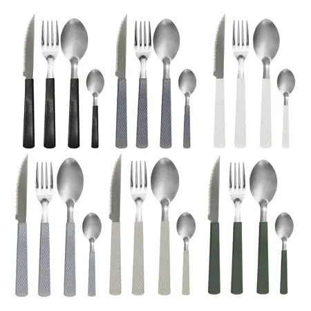 Juego De Cubiertos 16 Piezas Acero Y Plastico | Carol Tiza
