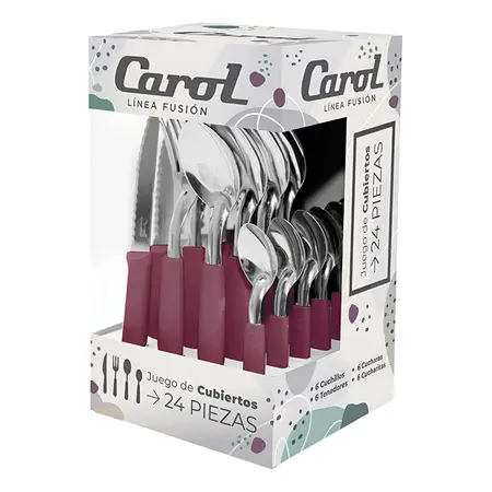 Juego De Cubiertos 16 Piezas Caja Línea Fusión | Carol Color Borravino Fusión