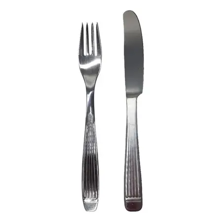 Juego De Cubiertos Acero Inoxi Athenas Nacional Mesa 12x2 Un Plateado