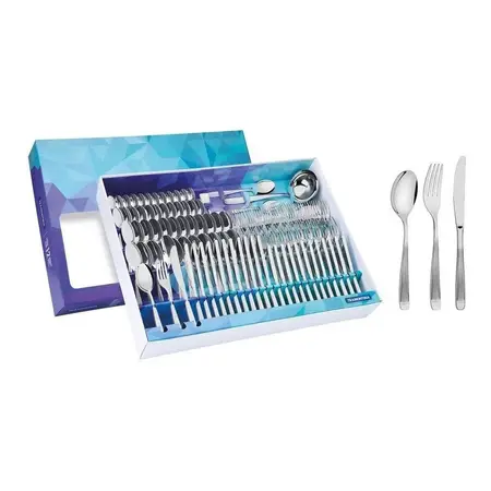 Juego De Cubiertos Athenas Tramontina Acero Inox 101 Piezas - Plateado