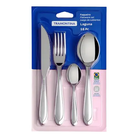 Juego De Cubiertos De Acero Inoxidable Laguna De 16 Piezas Tramontina