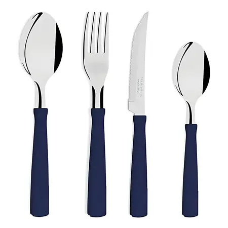 Juego De Cubiertos Tramontina Set Cubiertos X24 New Kolor Azul - 24