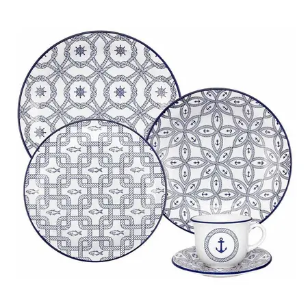 Juego De Vajilla Platos + Tazas Ceramica Oxford 20 Piezas 4p