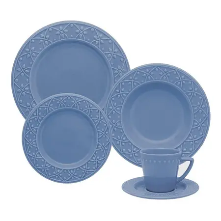 Juego De Vajilla Platos + Tazas Ceramica Oxford 20 Piezas 4p Variado
