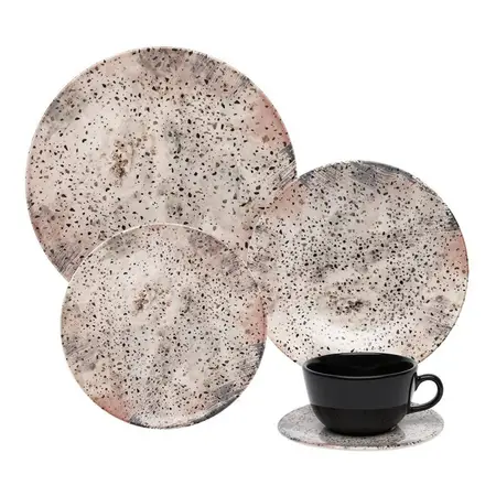 Juego De Vajilla Platos + Tazas Ceramica Oxford 20 Piezas 4p Variado