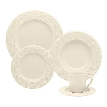 Juego De Vajilla Platos + Tazas Ceramica Oxford 30 Piezas 6p Variado