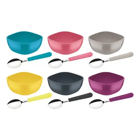 Juego Postre 12 Piezas Bowl + Cuchara Mix Color | Tramontina