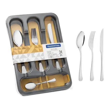 Juego Set Cubiertos Havana Tramontina Acero Inox 24 Piezas