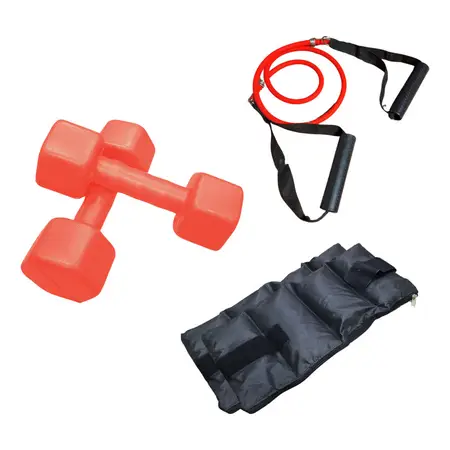 Kit Entrenamiento N°2 Banda Mancuernas Abdominales Tobillera