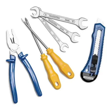 Kit Herramientas Tramontina Pinza Destornillador Llaves 7 Pz