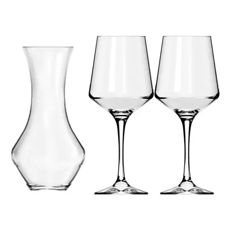 Kit Vino 2 Copas Degustación 490ml + 1 Decanter 950ml Nadir