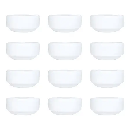 Lf Cazuela Dip Porcelana 8 Cm Blanca Nacional Bar 12 Unidades Color Blanco