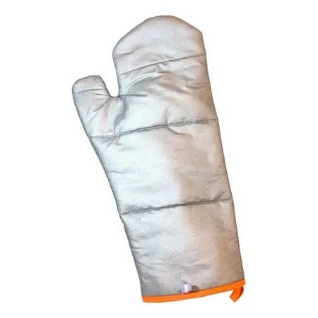 Manopla Guante Agarradera Horno Térmica Metalizado 42cm Gris Manopla