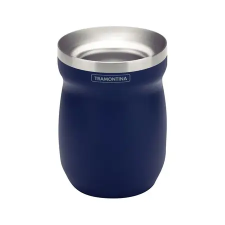 Mate Tramontina Acero Inoxidable Azul 240 Ml Doble Pared Liso