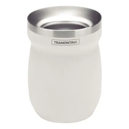 Mate Tramontina Acero Inoxidable Colores 240 Ml Doble Pared Blanco