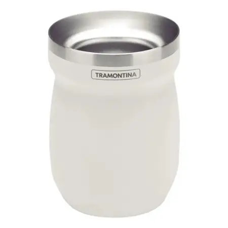 Mate Tramontina Acero Inoxidable Colores 240 Ml Doble Pared Blanco