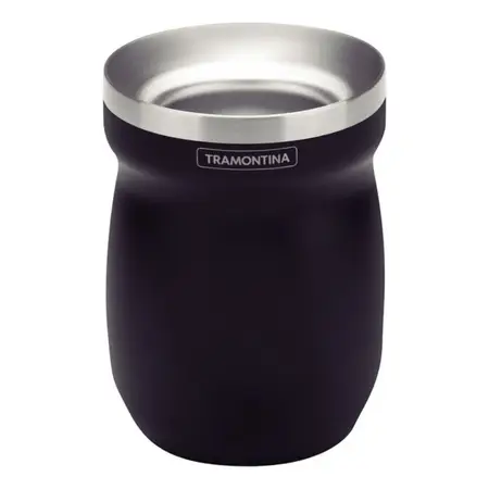 Mate Tramontina Acero Inoxidable Colores 240 Ml Doble Pared Negro