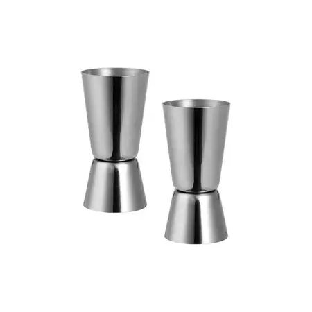 Medidor De Onzas Jigger Doble Acero Tragos Alcohol - Plateado