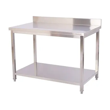 Mesada De Trabajo Con Zócalo Acero Inox 120 Cm Turboblender