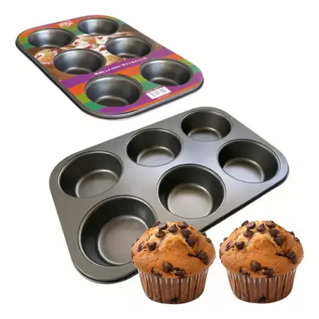 Molde Fuente Antiadherente Muffin Cupcakes X6 Reposteria Cb Violeta