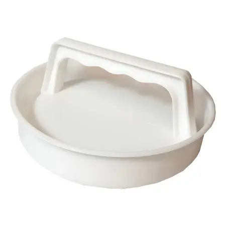 Molde Para Hacer Hamburguesas Caseras Plástico Manual 12cm Color Blanco
