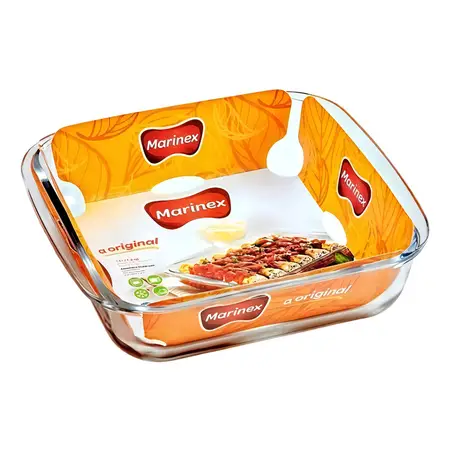 Molde Para Hornear Cuadrado De Vidrio 1.1 L - Marinex